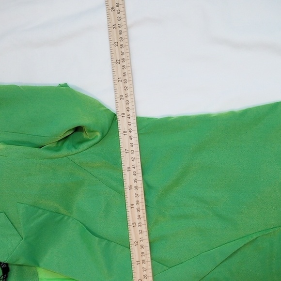 Nasty Gal Women's Blazer Dress Sz 2 Green Petite Shimmer Double Breasted Party - Picture 5 of 10
